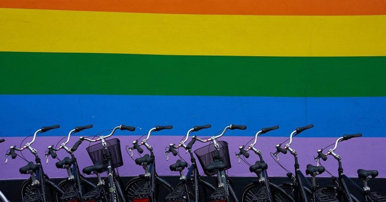Rainbow Flag with Bikes