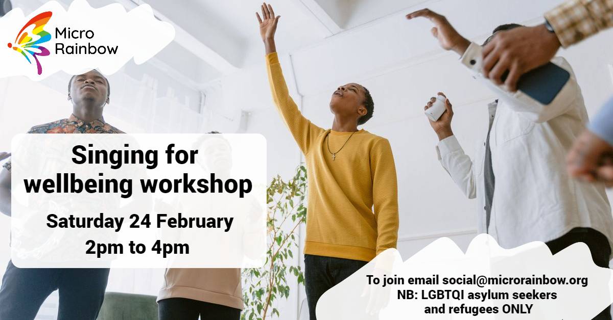 Singing for wellbeing workshop, Saturday 24 February, 2-4pm.