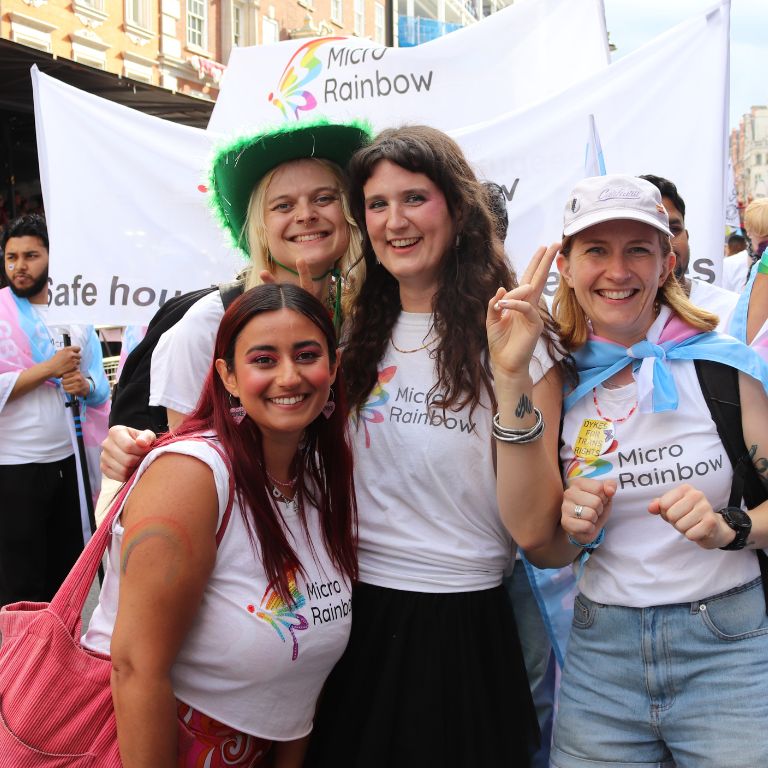 Micro Rainbow team at London Pride 2025.
